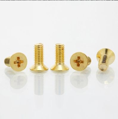 M3 M4 Stainless Steel Flat Head Screws Iron Electroplating Gold Cross Countersunk Head Screw