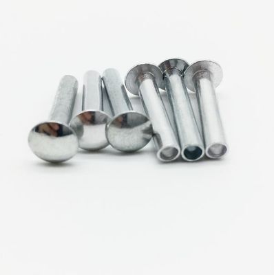 Semi Hollow Oval Head Iron Rivet Metal Single Side Industrial White Galvanized Rivets