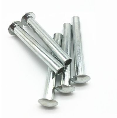 Semi Hollow Oval Head Iron Rivet Metal Single Side Industrial White Galvanized Rivets