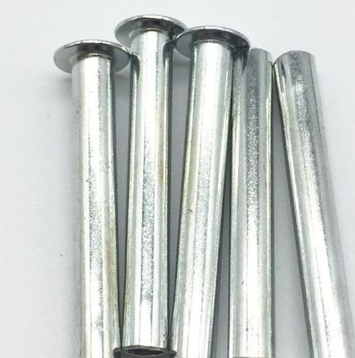 Semi Hollow Oval Head Iron Rivet Metal Single Side Industrial White Galvanized Rivets