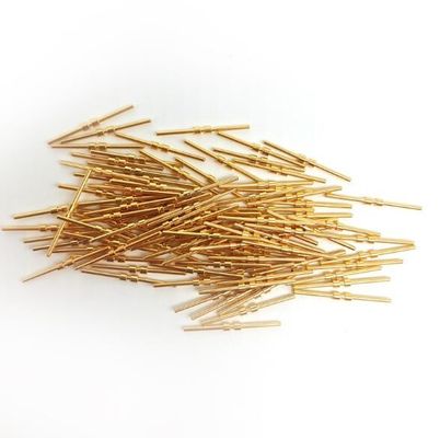 Brass Gold Plated Solid Needle Gold Plated Test Probe Pogo Pin / Spring Thimble