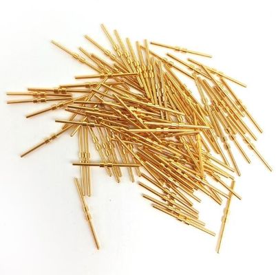 Brass Gold Plated Solid Needle Gold Plated Test Probe Pogo Pin / Spring Thimble
